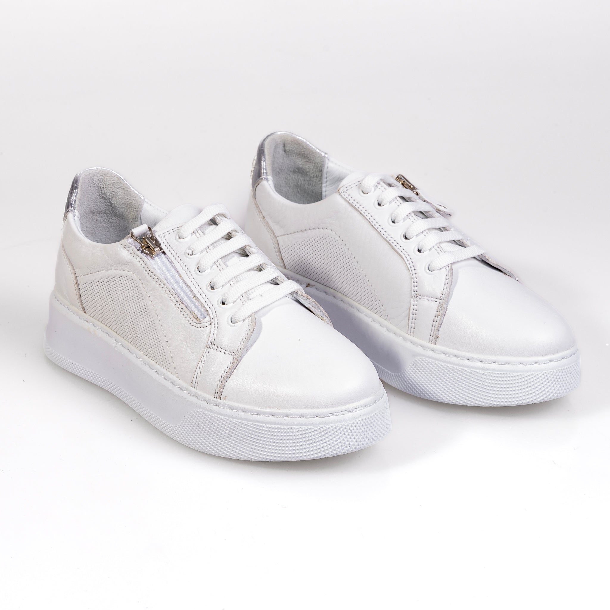 012 White – Premium Women’s Genuine Leather Everyday Shoes