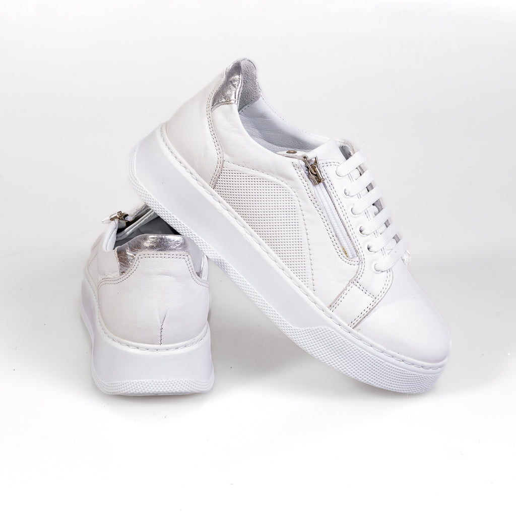 012 White – Premium Women’s Genuine Leather Everyday Shoes