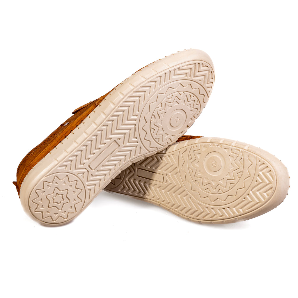 7062 Brown – Men’s Perforated Genuine Leather Casual Shoes