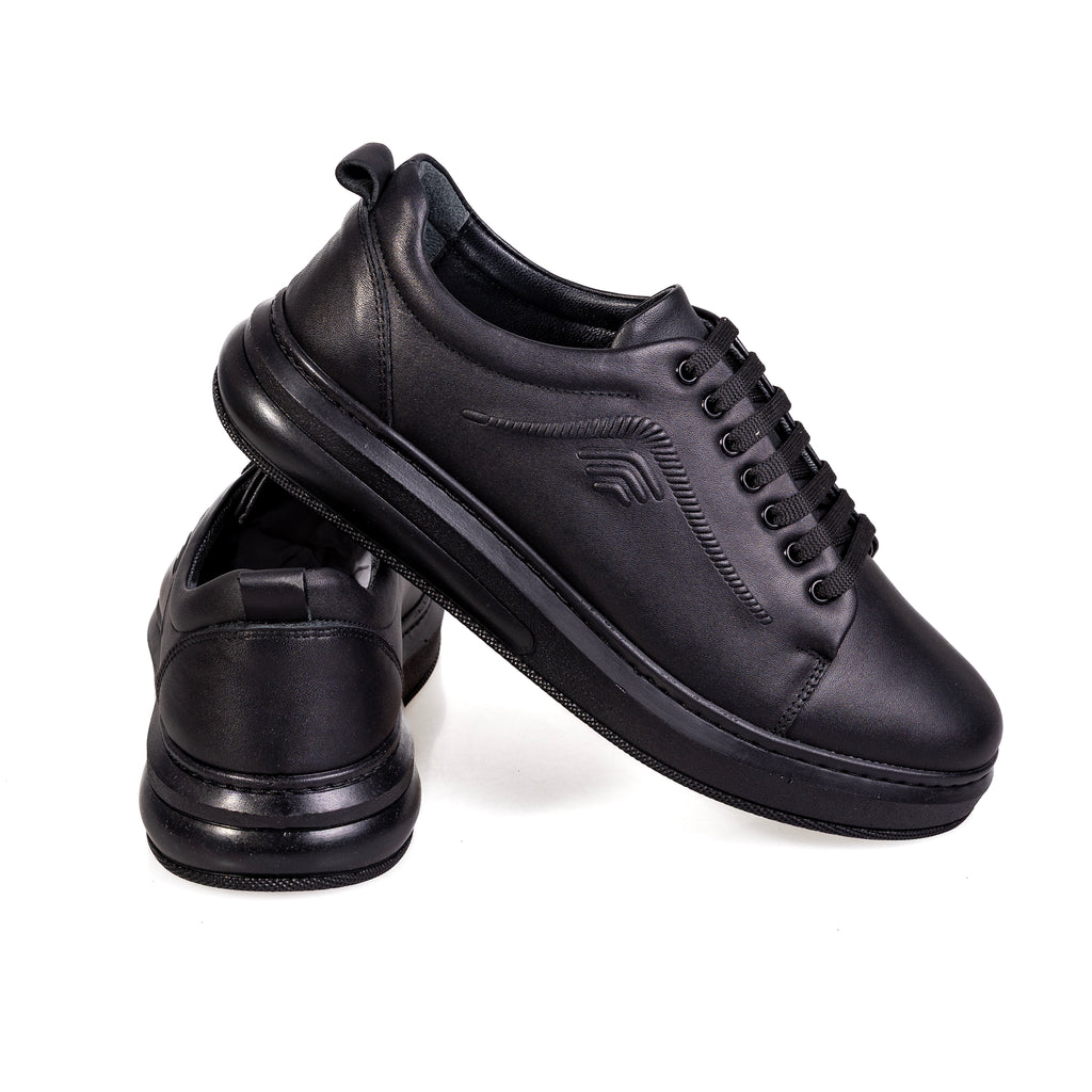 7049 Black – Premium Men’s Genuine Leather Everyday Shoes