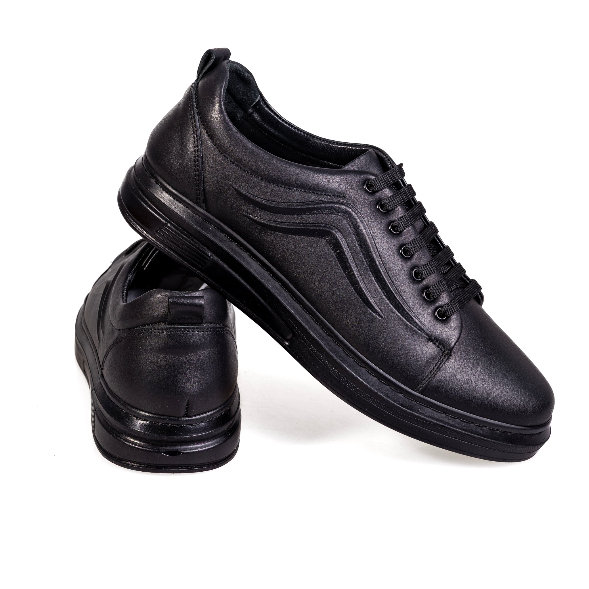 7050 Black – Premium Men’s Genuine Leather Everyday Shoes