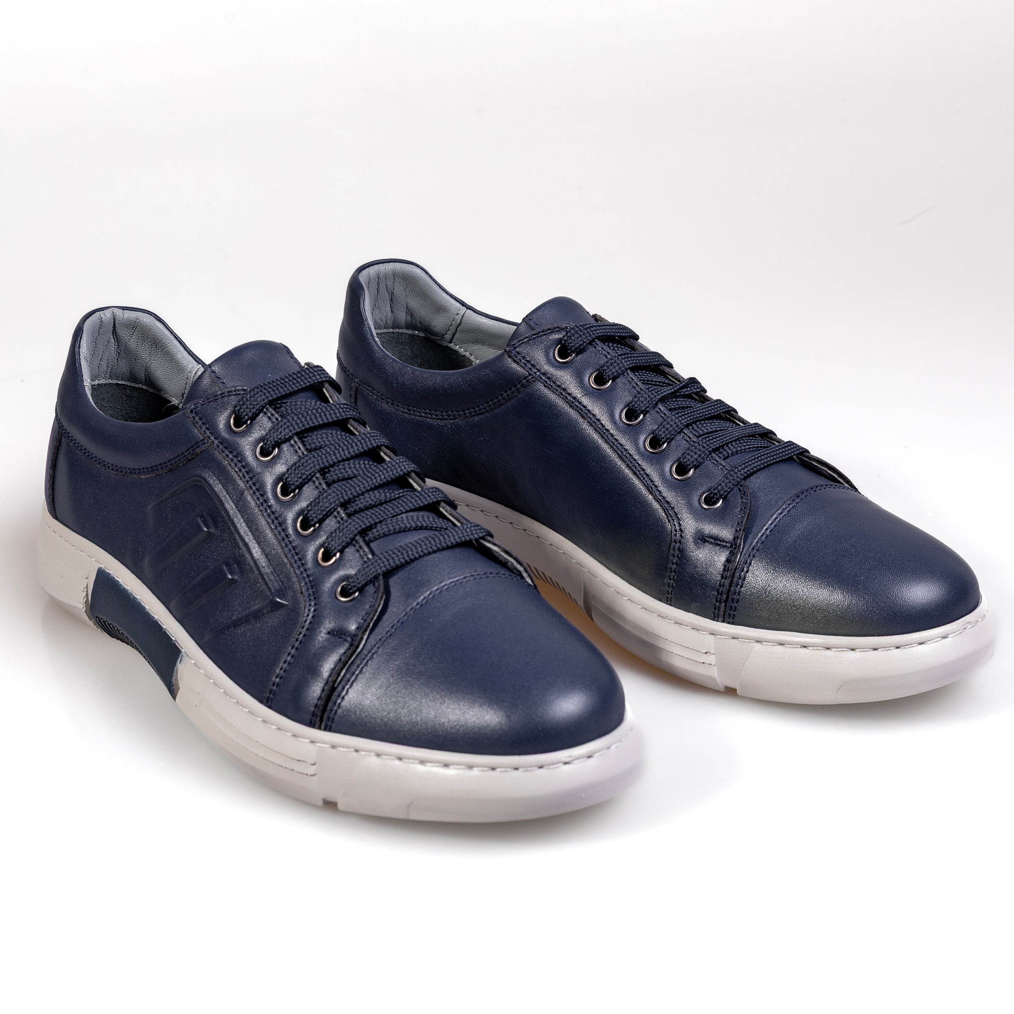 7044 Blue – Premium Men’s Genuine Leather Everyday Shoes