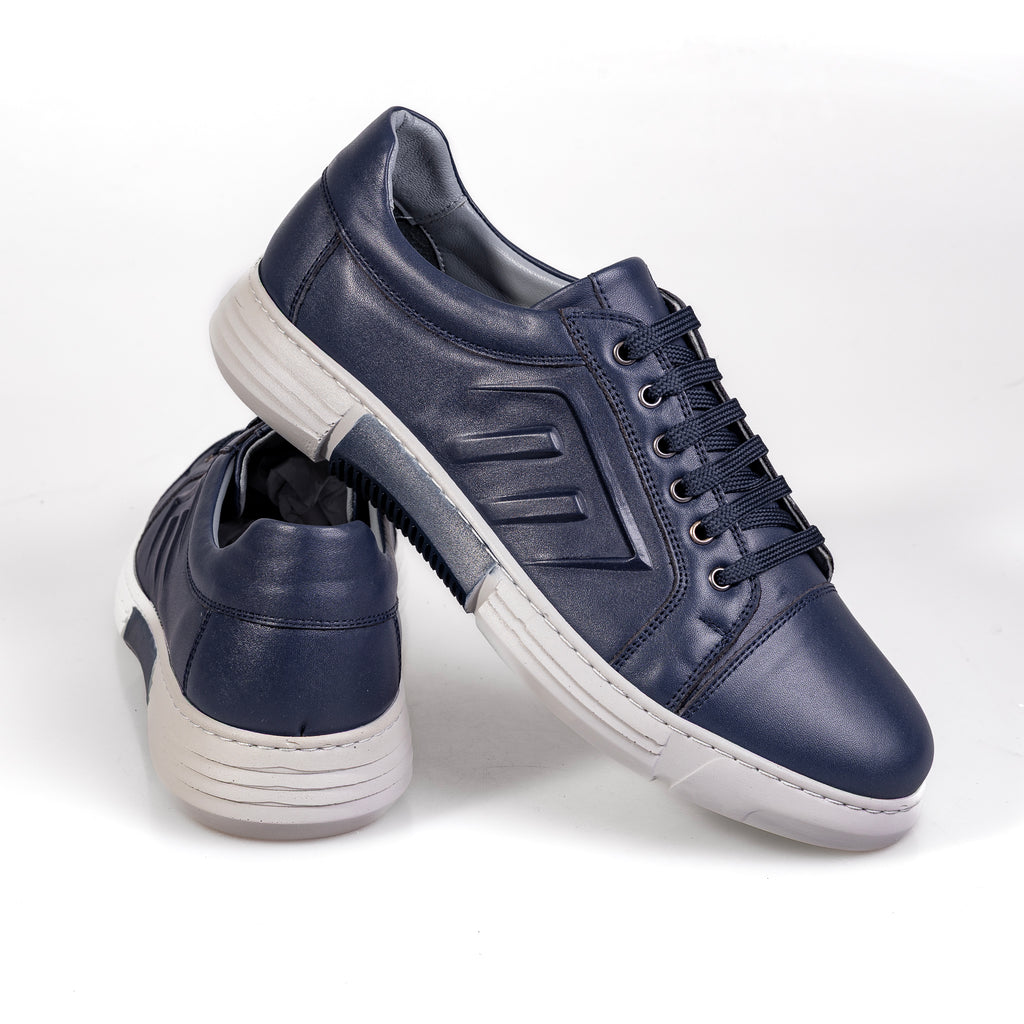 7044 Blue – Premium Men’s Genuine Leather Everyday Shoes
