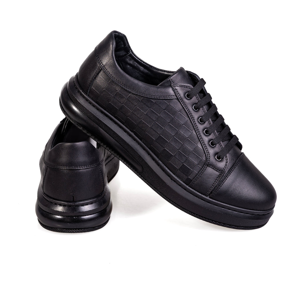 7054 Black – Premium Men’s Genuine Leather Everyday Shoes