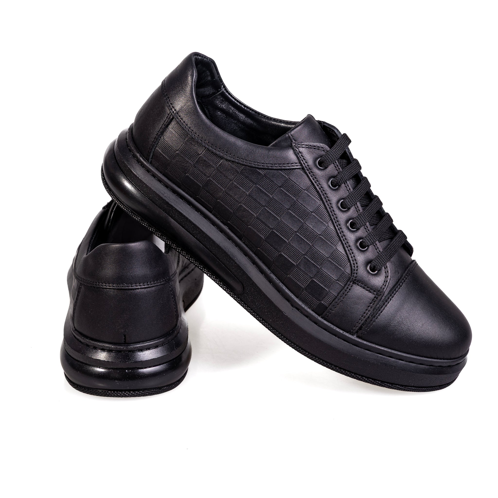 7054 Black – Premium Men’s Genuine Leather Everyday Shoes