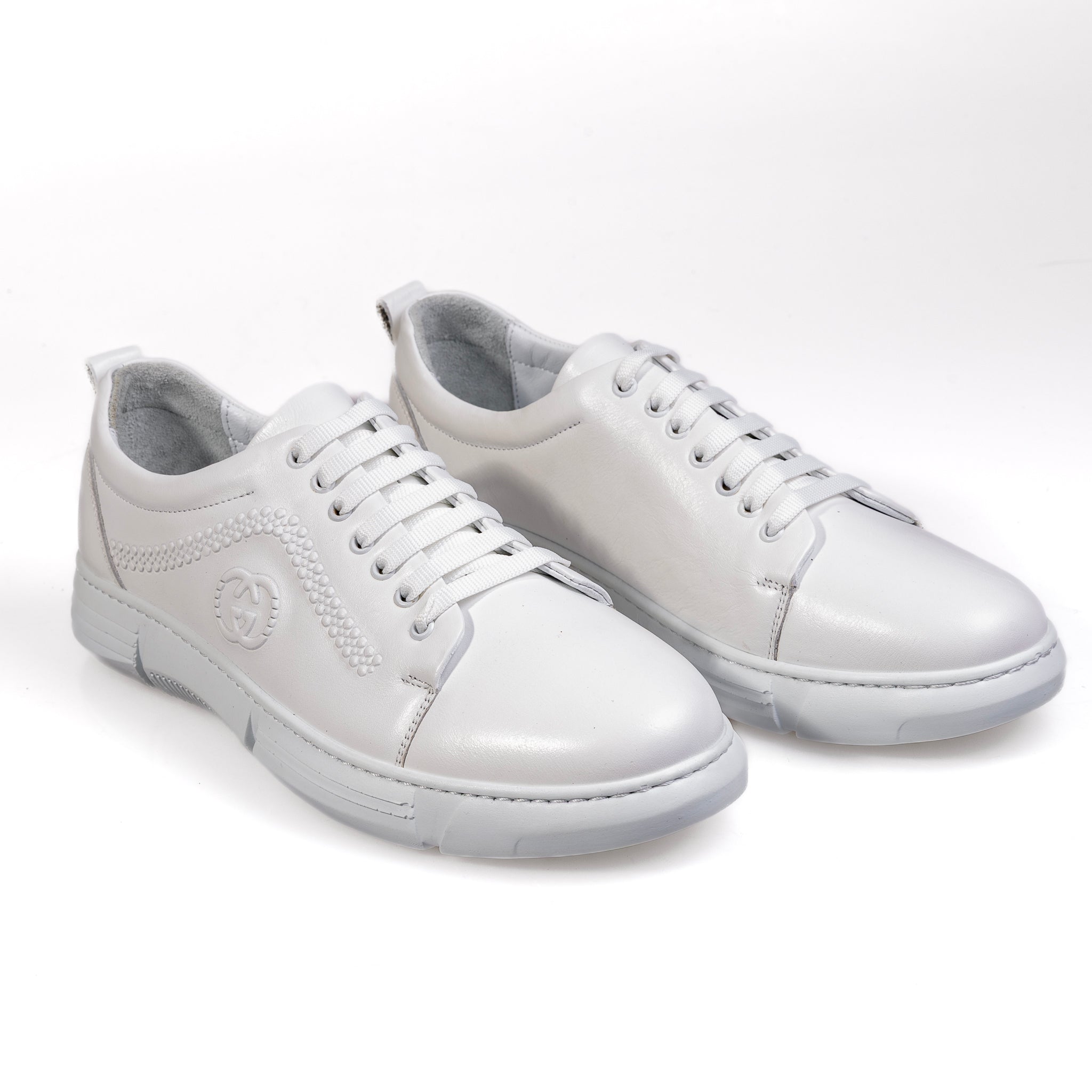 7036 White – Premium Men’s Genuine Leather Everyday Shoes