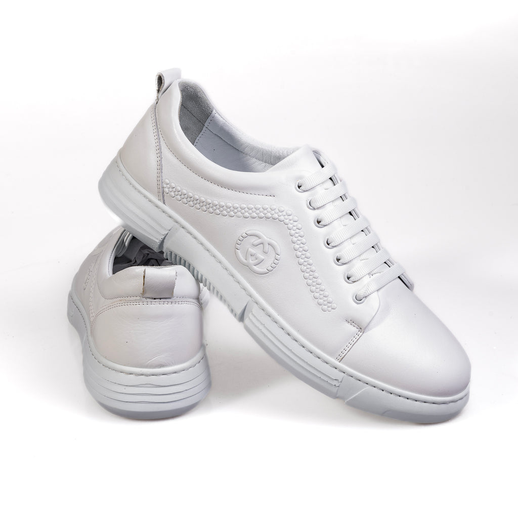 7036 White – Premium Men’s Genuine Leather Everyday Shoes