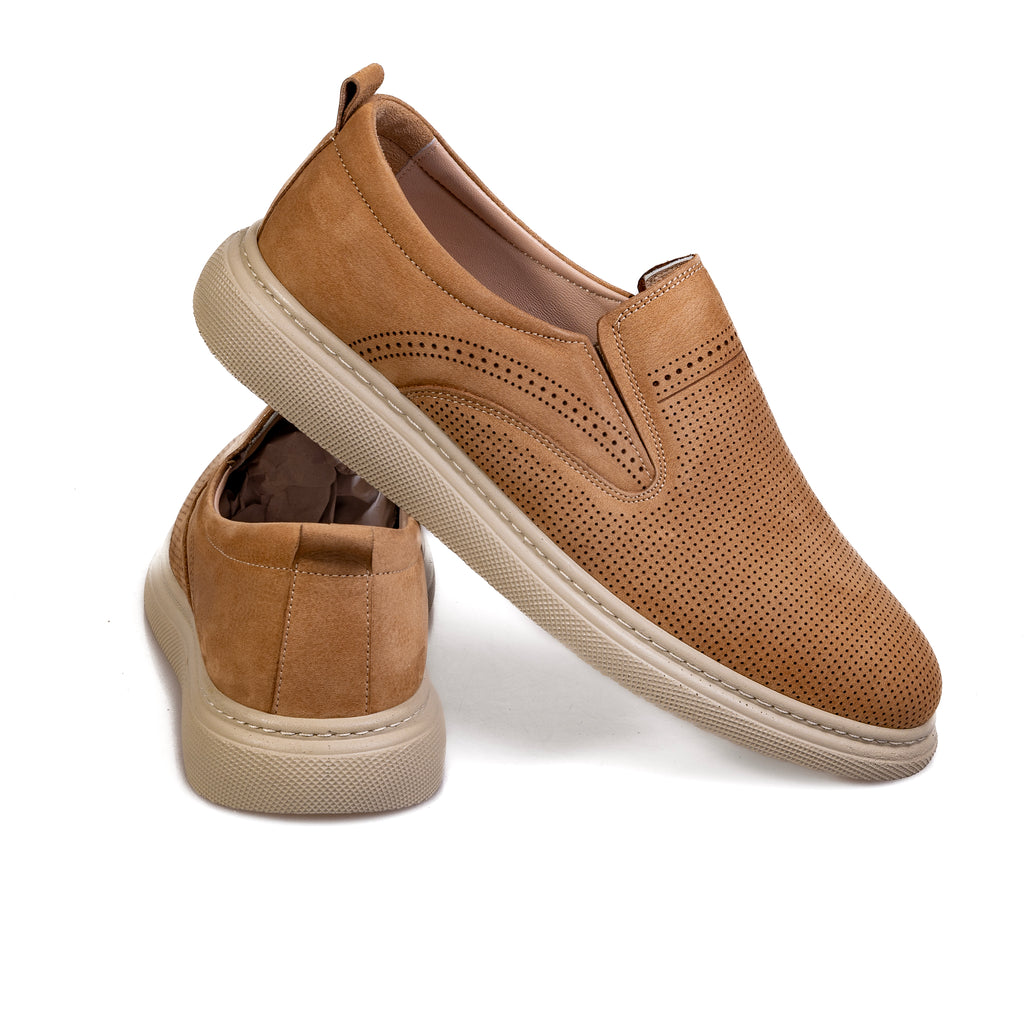 7046 Beige – Premium Men’s Genuine Leather Everyday Shoes