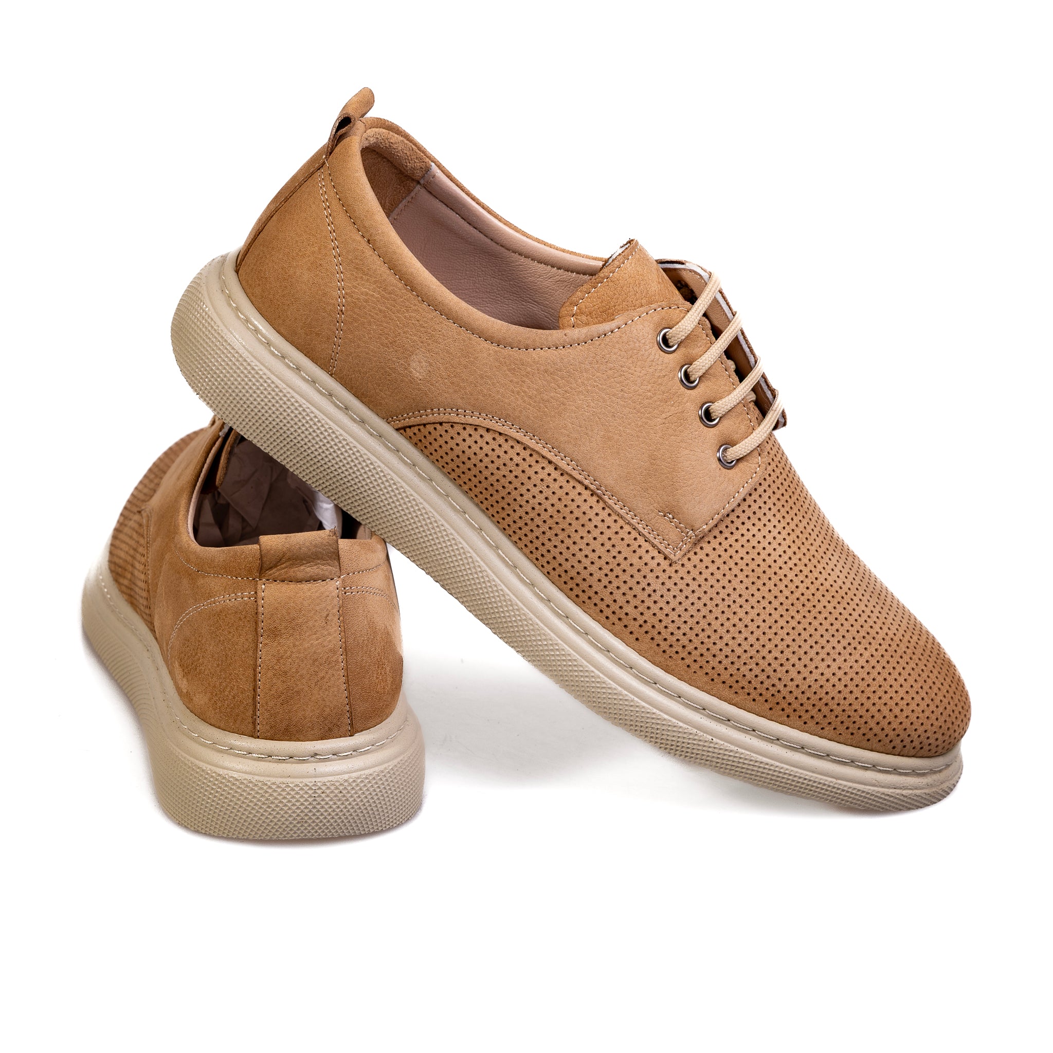 7045 Beige – Premium Men’s Genuine Leather Everyday Shoes