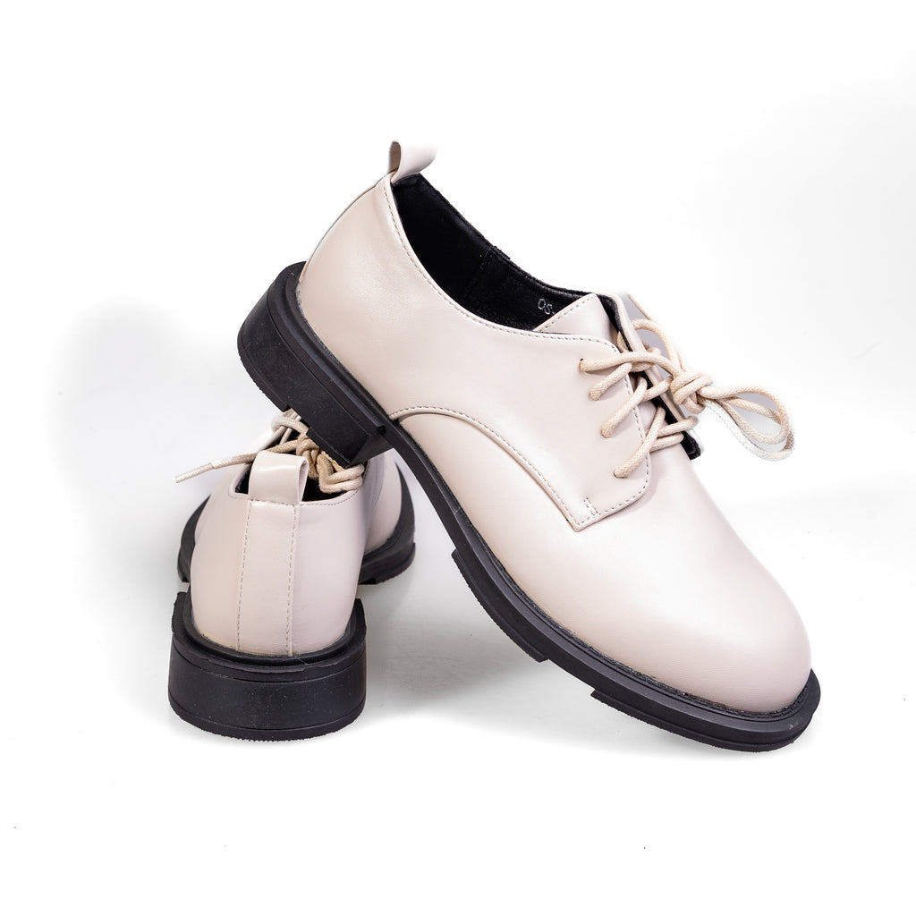 OS-12 Bézs – Női csiszolt kényelmes derbi cipő