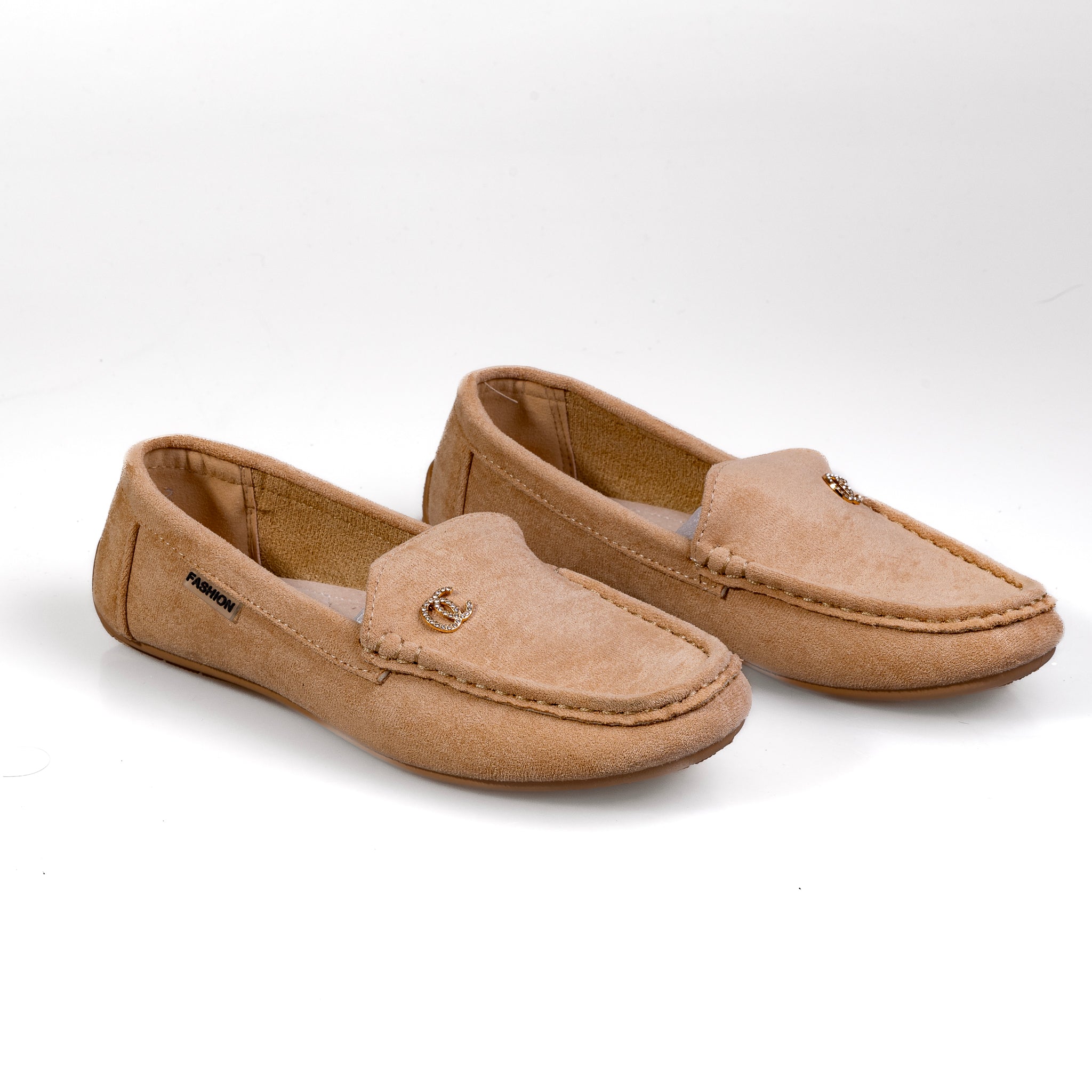 A5620-2 Bézs – Női kényelmes szarvasbőr loafer