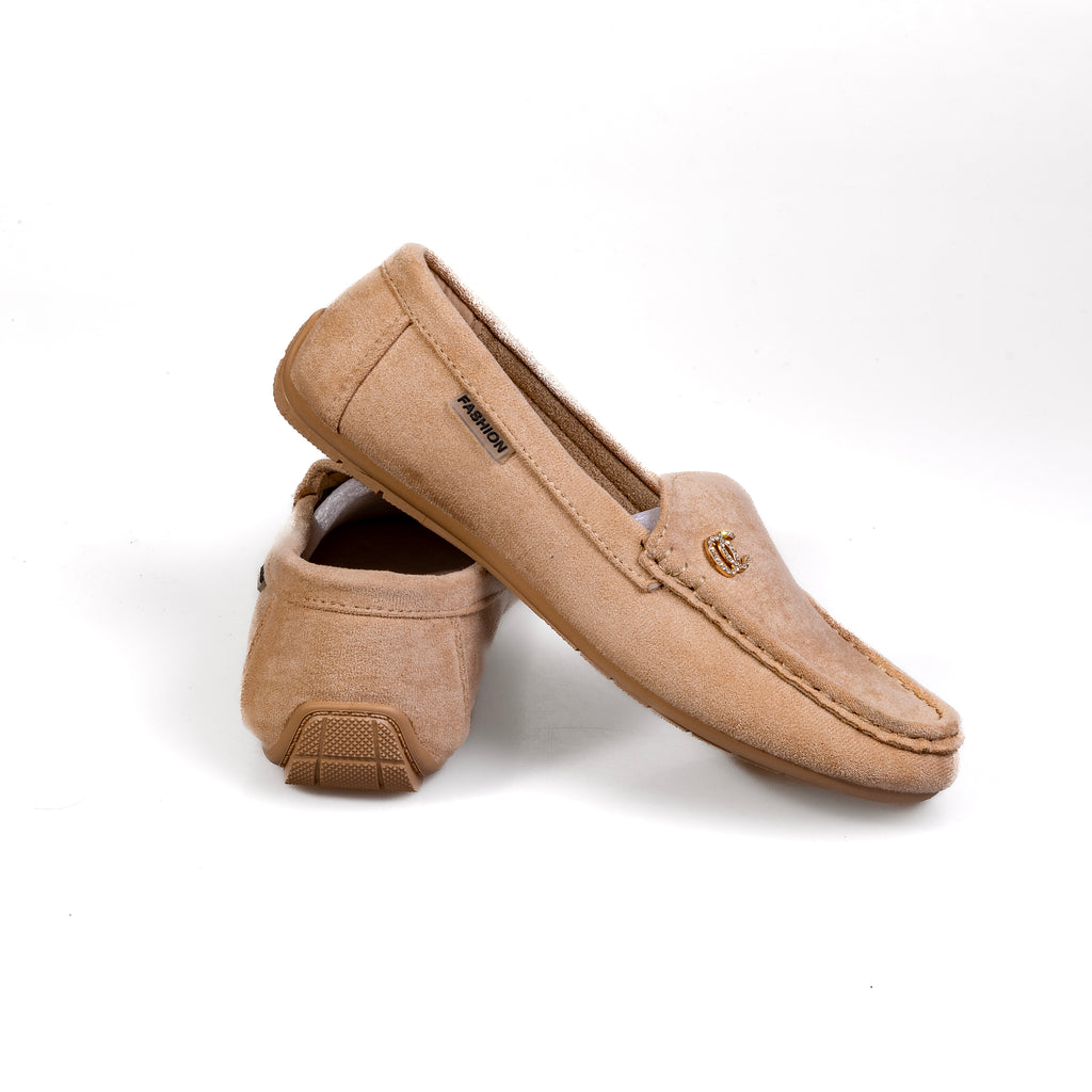 A5620-2 Bézs – Női kényelmes szarvasbőr loafer