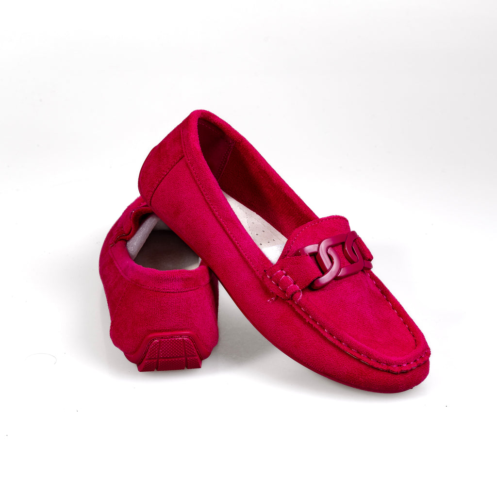 A5618-4 Fuchsia – Női kényelmes bőr loafer cipő