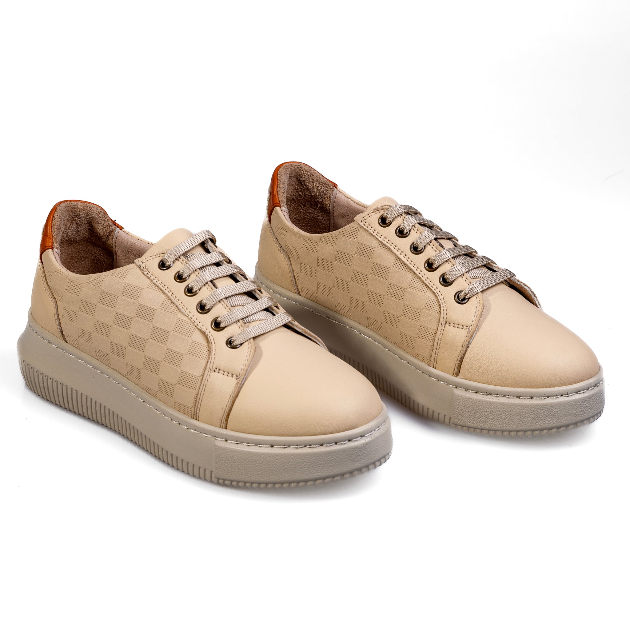 050 Beige – Women’s Urban Genuine Leather Sneakers