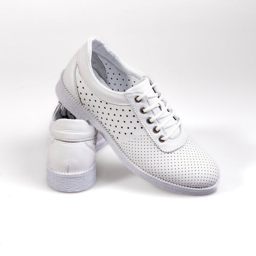 040 Fehér – Prémium minőségű, valódi bőrből készült női mindennapi cipő