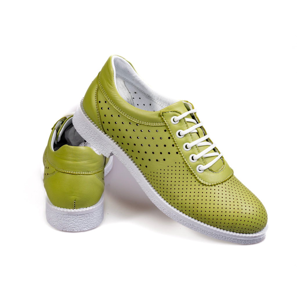 040 Green – Premium Women’s Genuine Leather Everyday Shoes