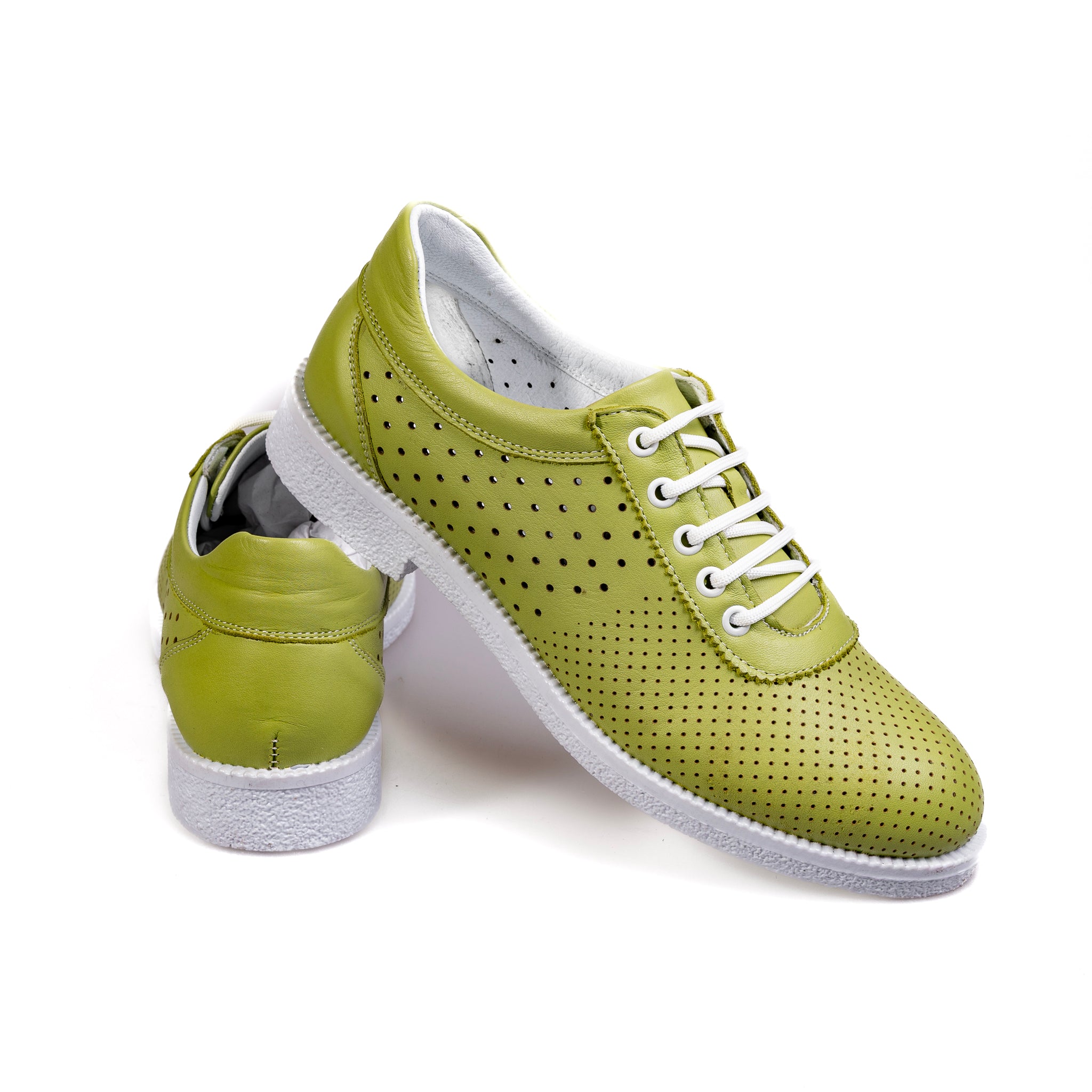 040 Green – Premium Women’s Genuine Leather Everyday Shoes