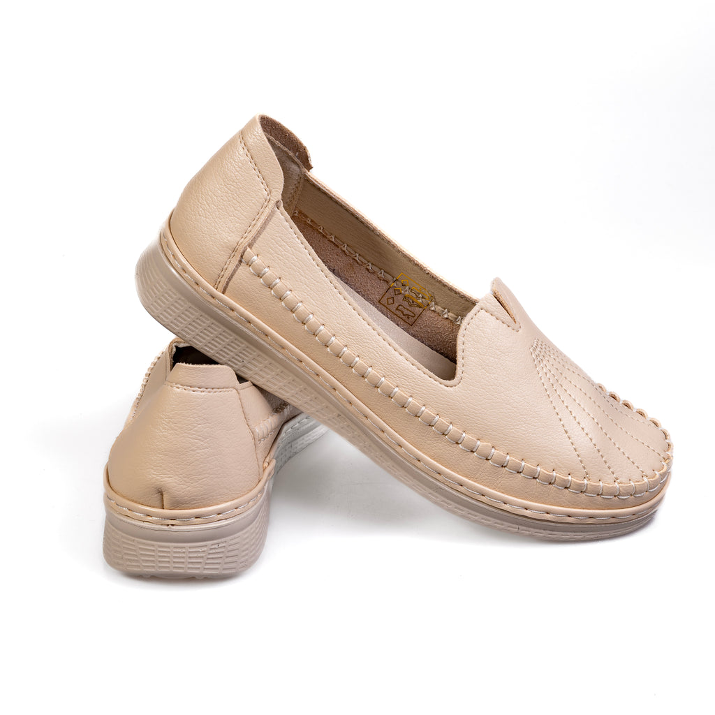 K350-3 Beige – Stylish Women’s Lightweight Textile Everyday Shoes