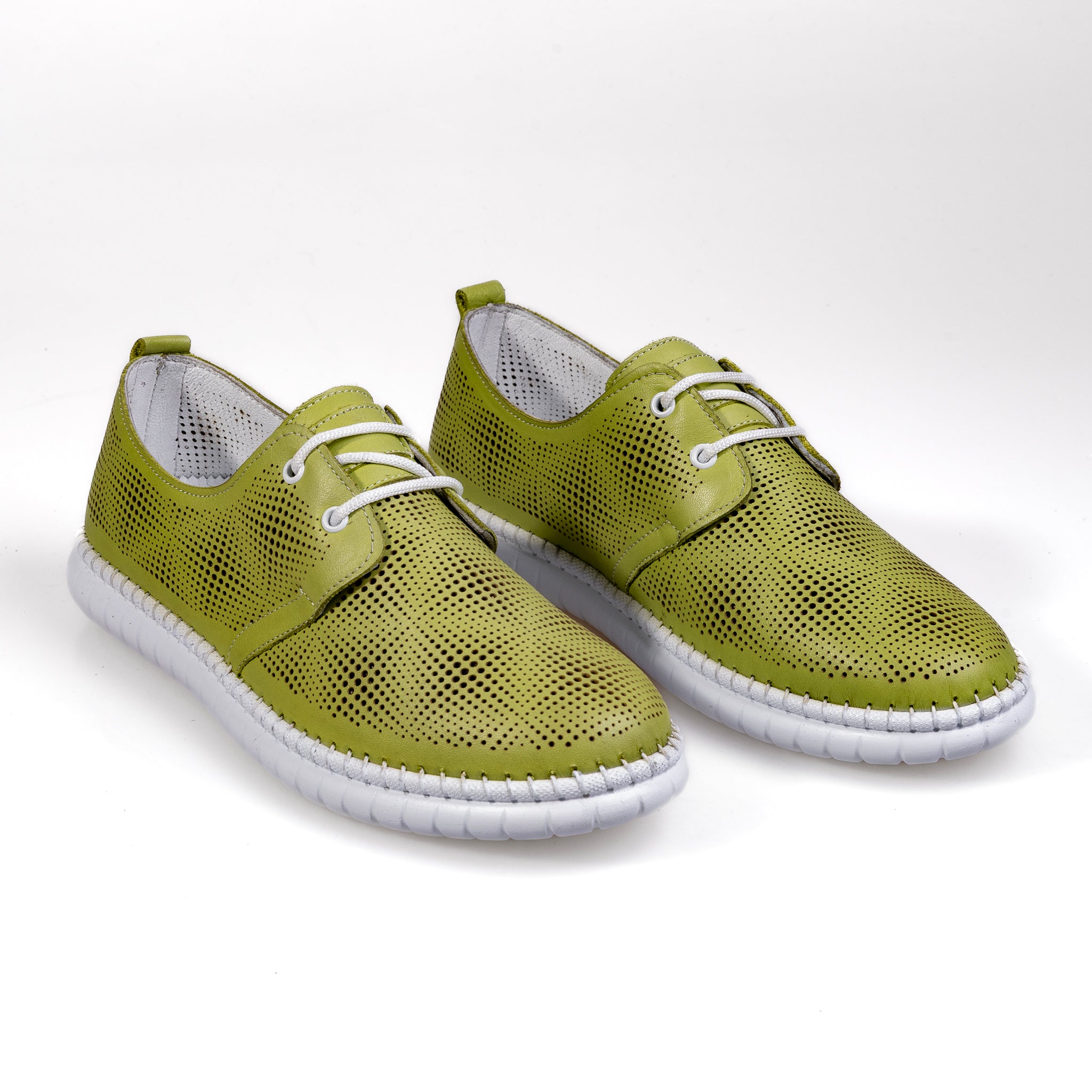 032 Green – Premium Women’s Genuine Leather Everyday Shoes