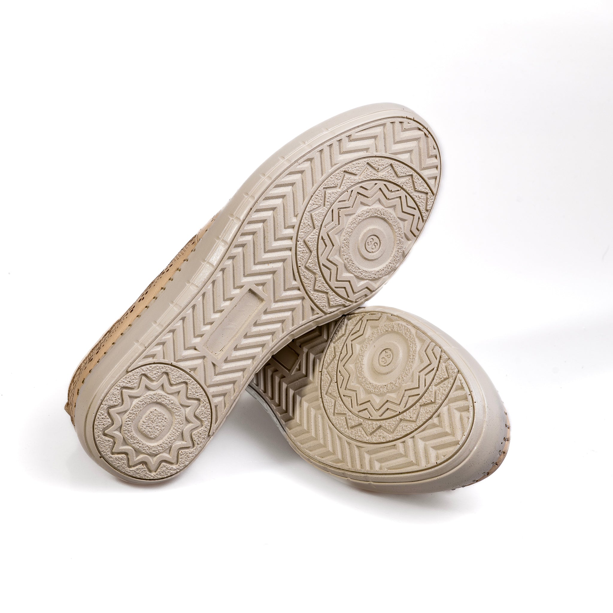 031 Beige – Premium Women’s Genuine Leather Everyday Shoes