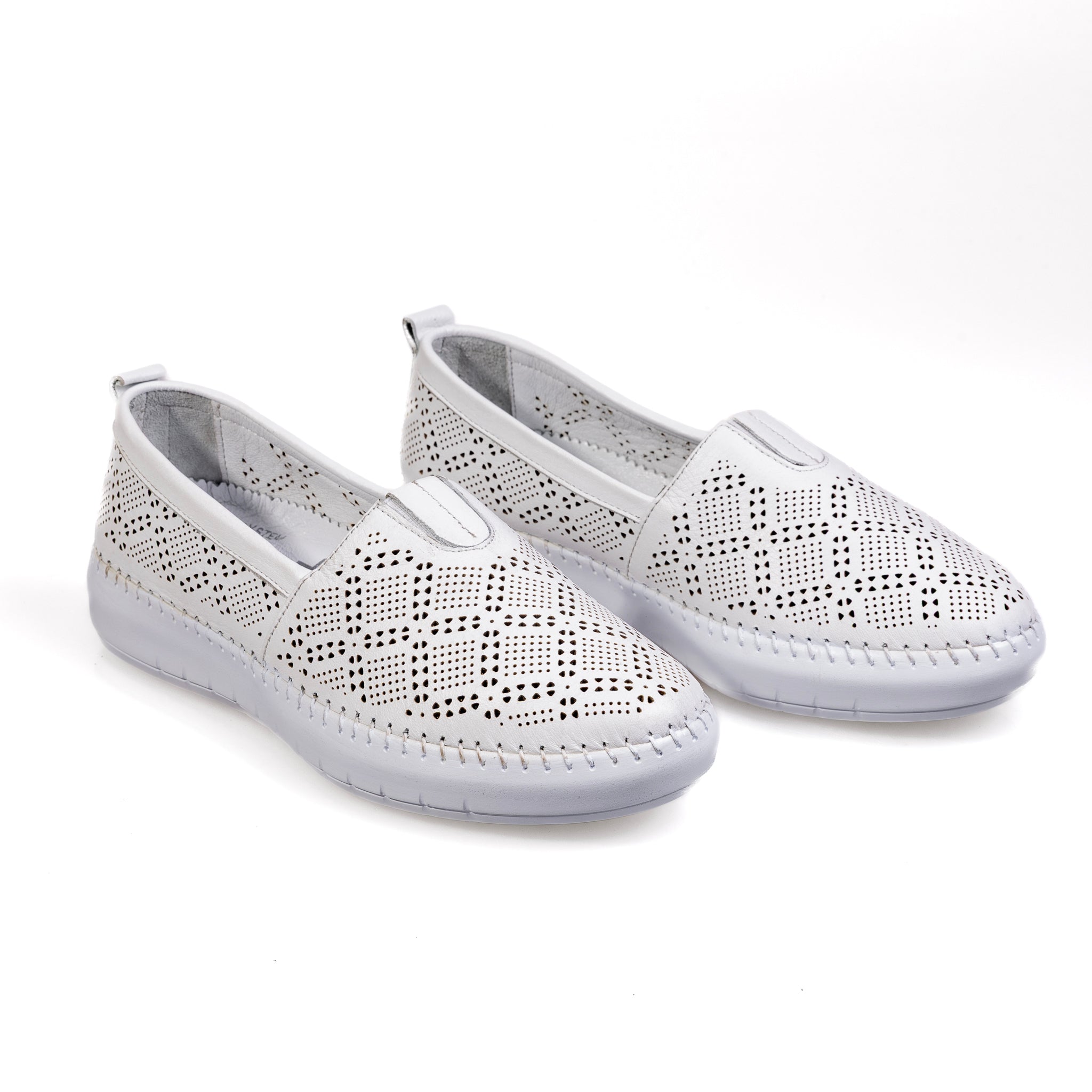 031 White – Premium Women’s Genuine Leather Everyday Shoes