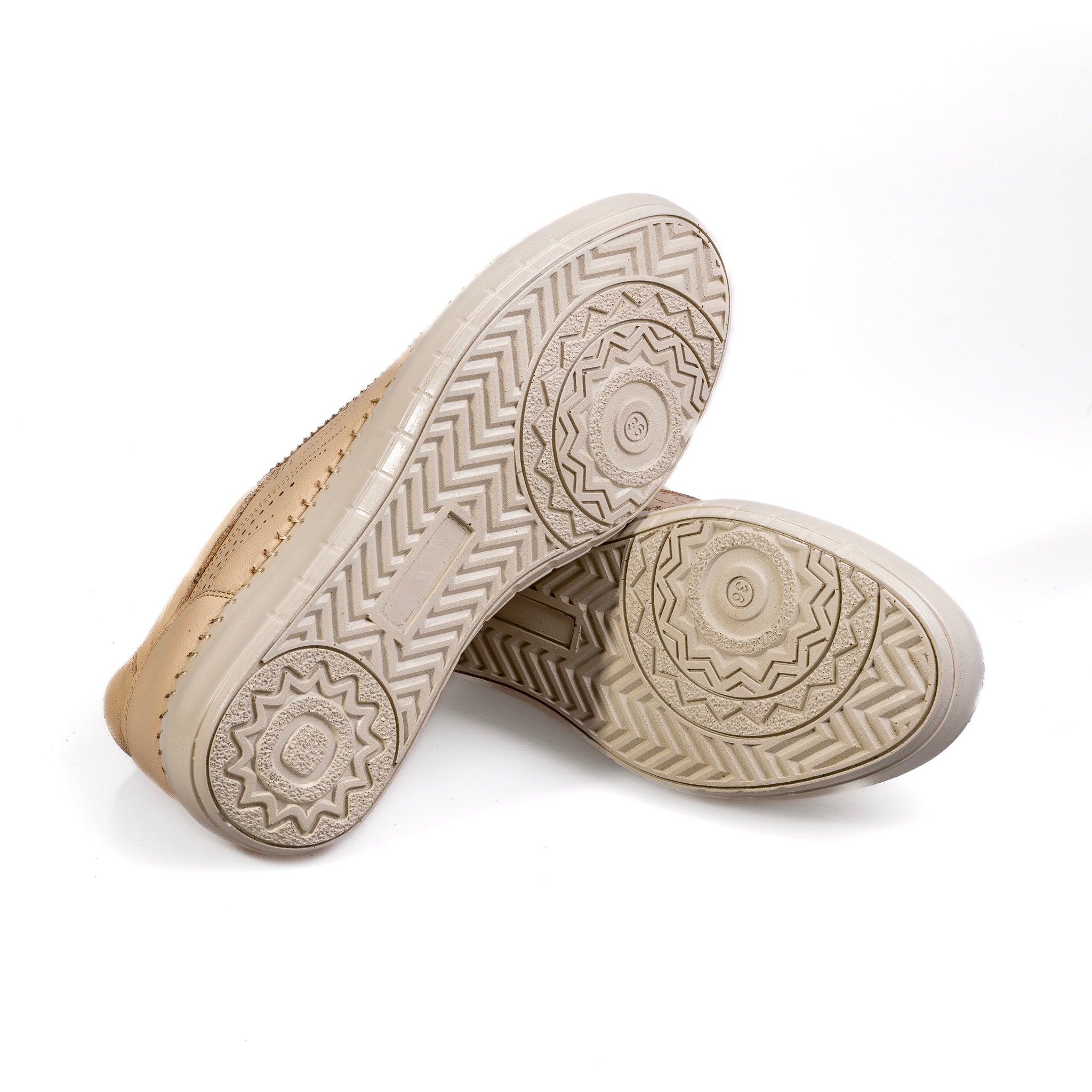 030 Beige – Premium Women’s Genuine Leather Everyday Shoes