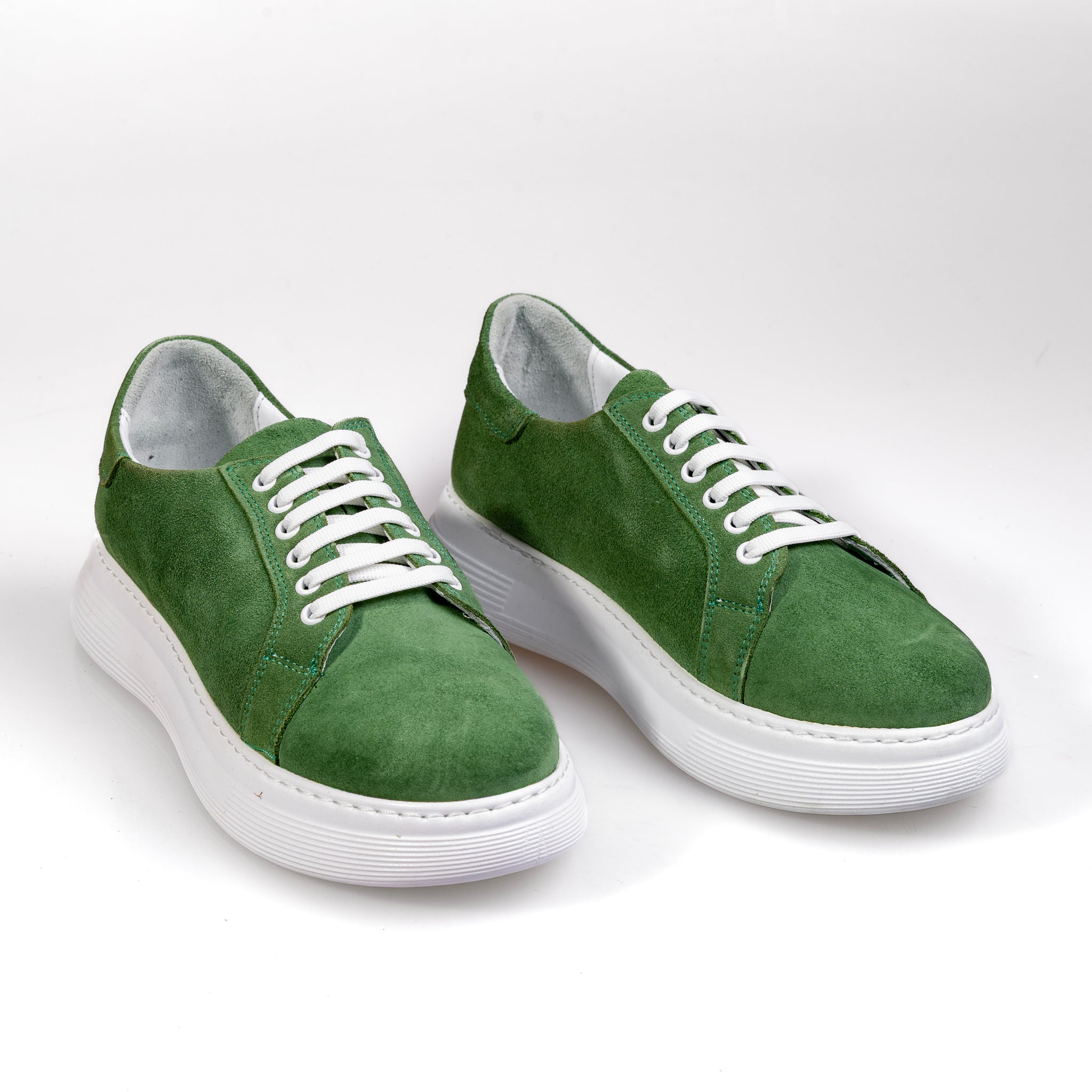 011 Green – Women’s Premium Genuine Suede Sneakers