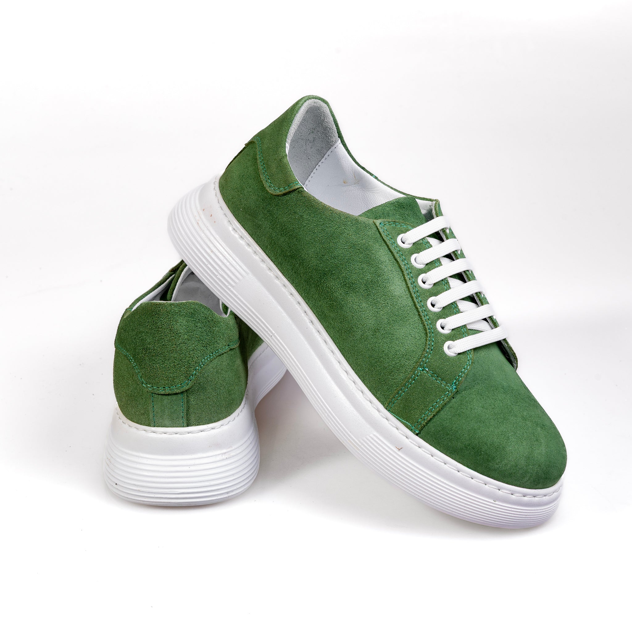 011 Green – Women’s Premium Genuine Suede Sneakers