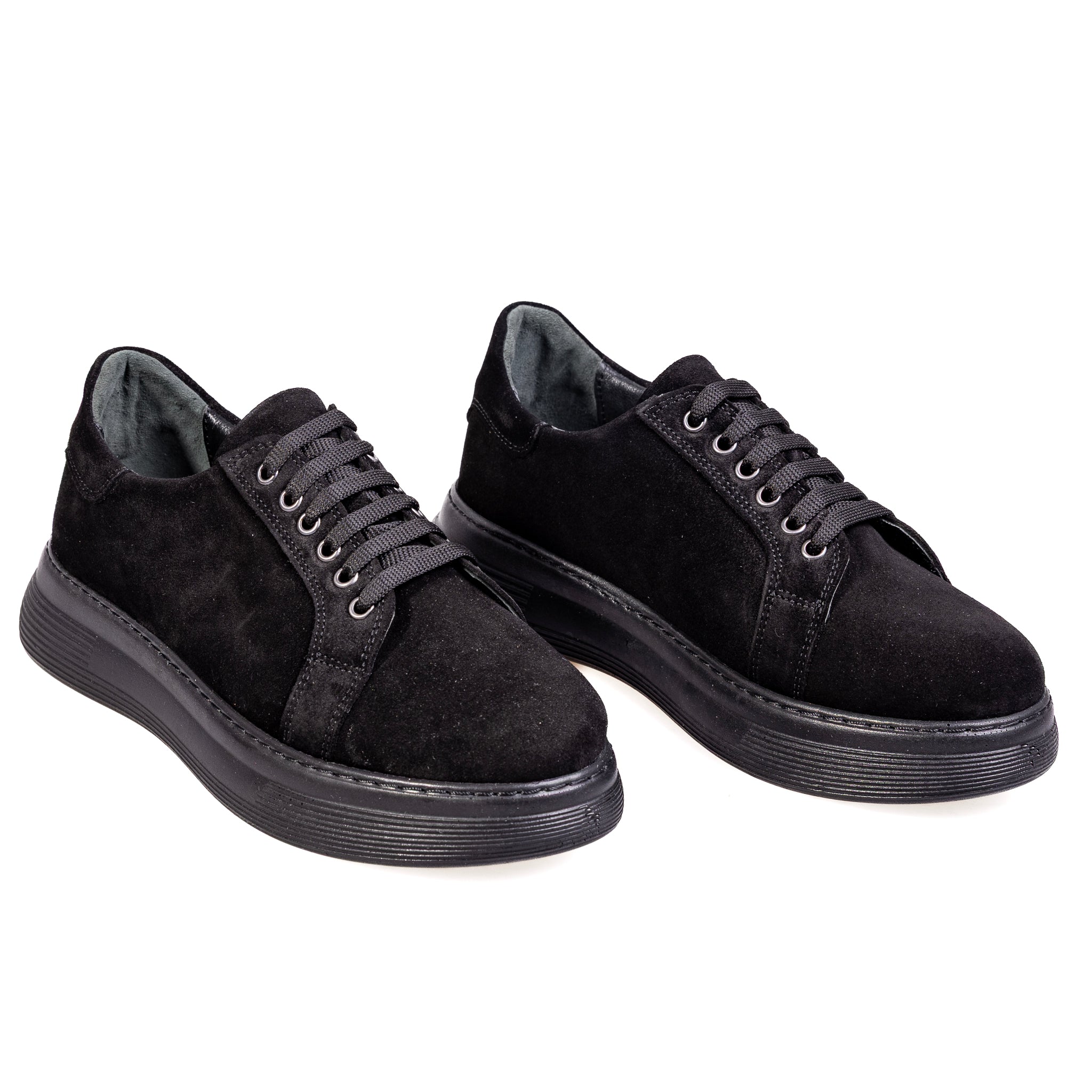 011 Black – Women’s Premium Genuine Suede Sneakers