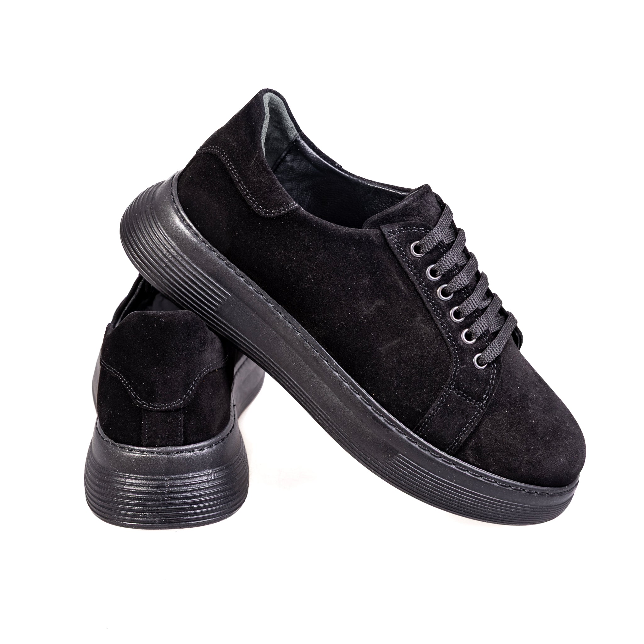 011 Black – Women’s Premium Genuine Suede Sneakers