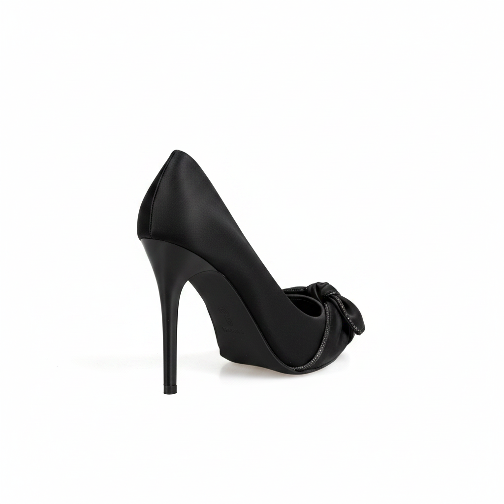 MRD51-1 Pantofi cu toc stiletto clasici pentru femei, cu vârf ascuțit – Negru