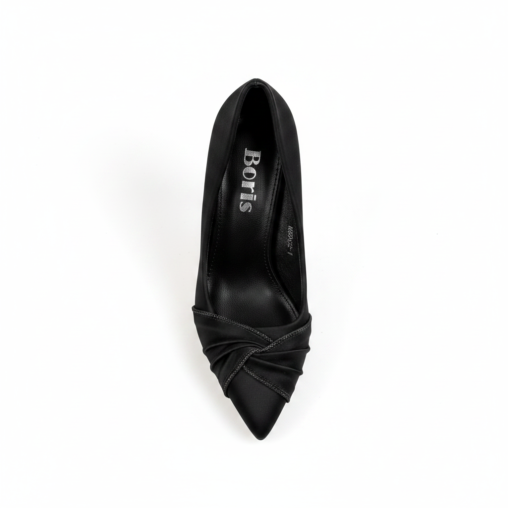 MRD52-1 Pantofi eleganți cu toc stiletto și vârf ascuțit pentru femei – Negru