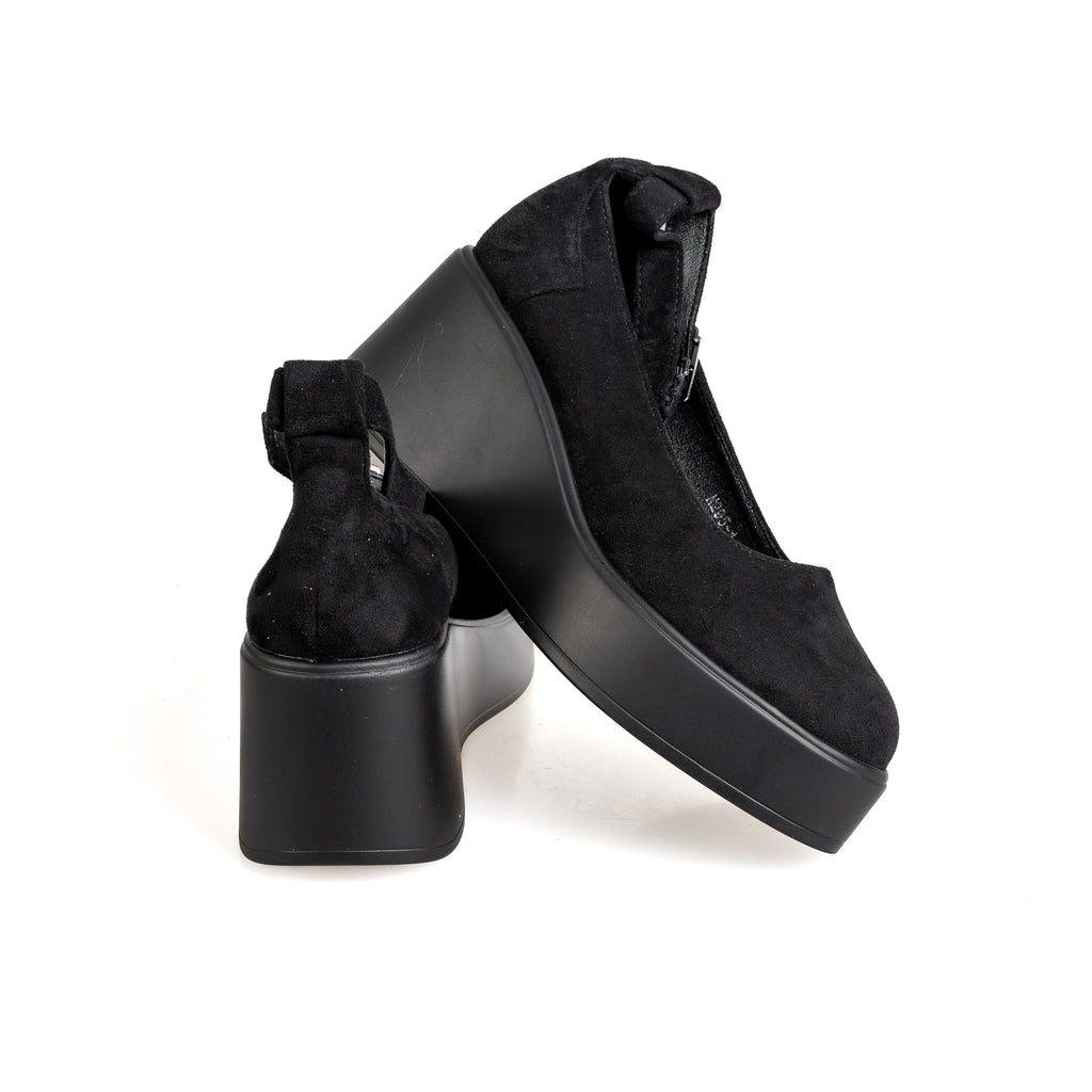 N295-1 Women's Classic Low-Top Platform Sneakers - Black