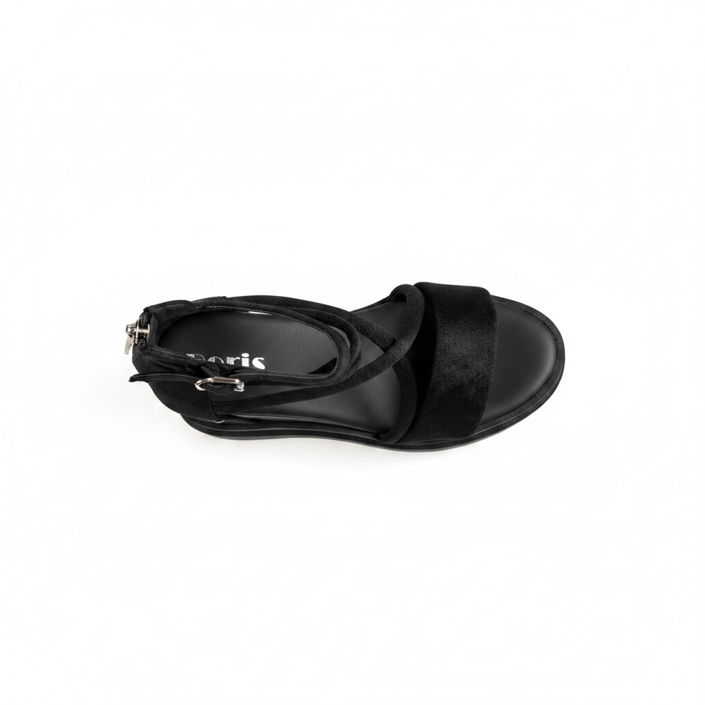 N2152-1 Pantofi Oxford cu platformă pentru femei, negri, cu finisaj lucios