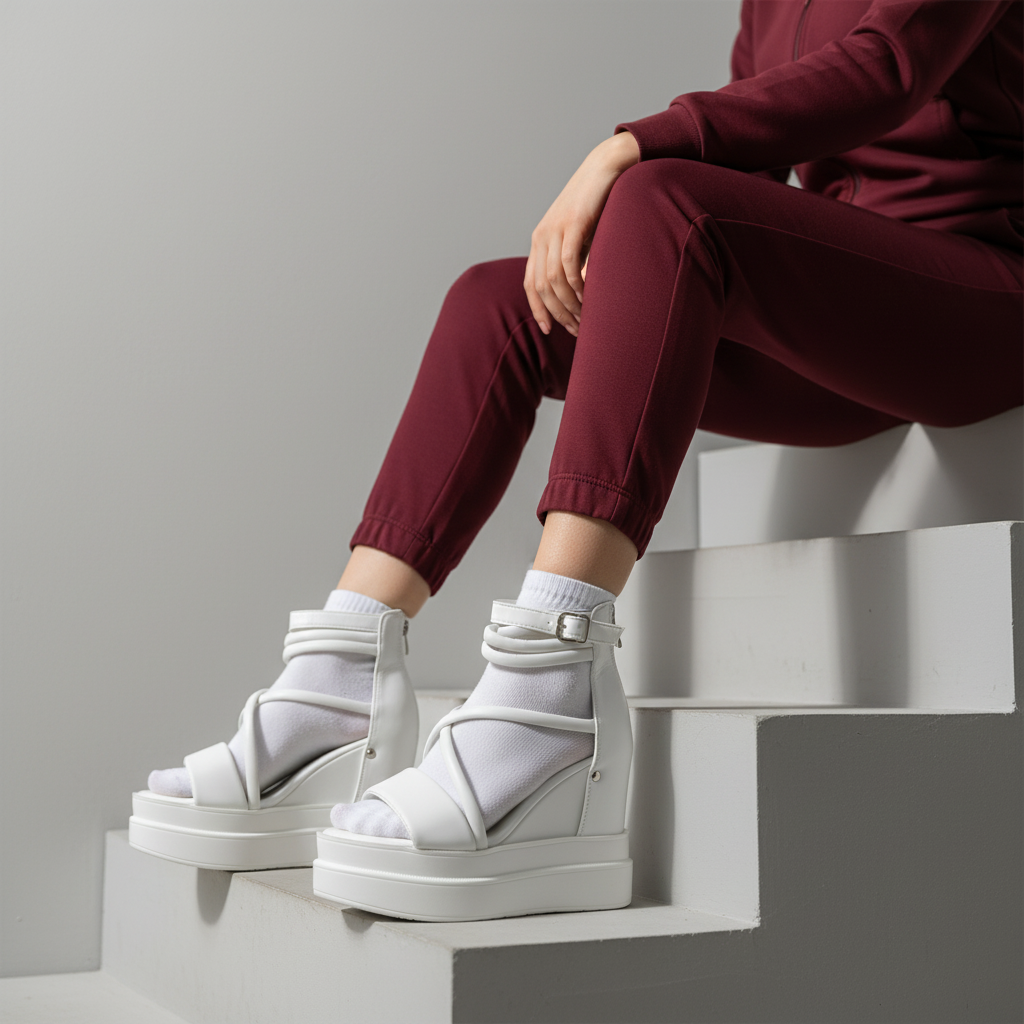 N2152-2 Pantofi Oxford cu platformă pentru femei, de culoare bej, cu finisaj lucios