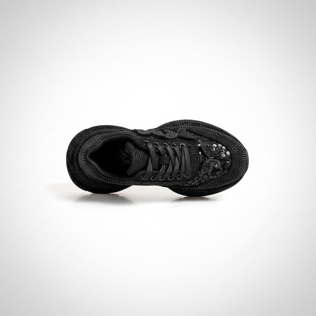 N2201-1 Adidași clasici cu talpă înaltă pentru femei – Negru