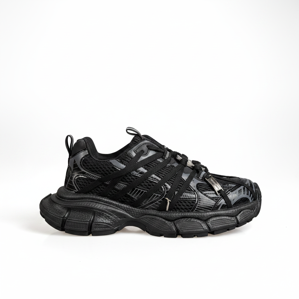 N2205-1 Adidași sport pentru femei, cu talpă joasă și platformă – Negru