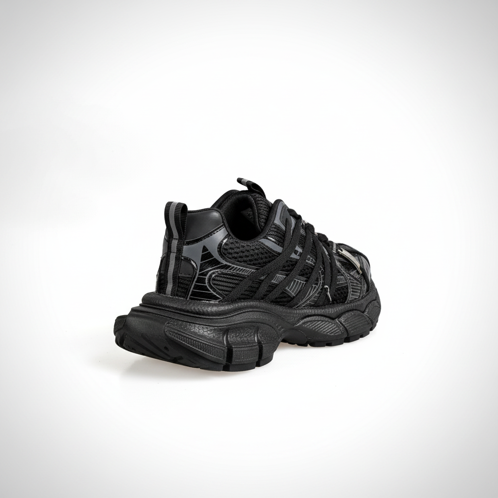 N2205-1 Adidași sport pentru femei, cu talpă joasă și platformă – Negru