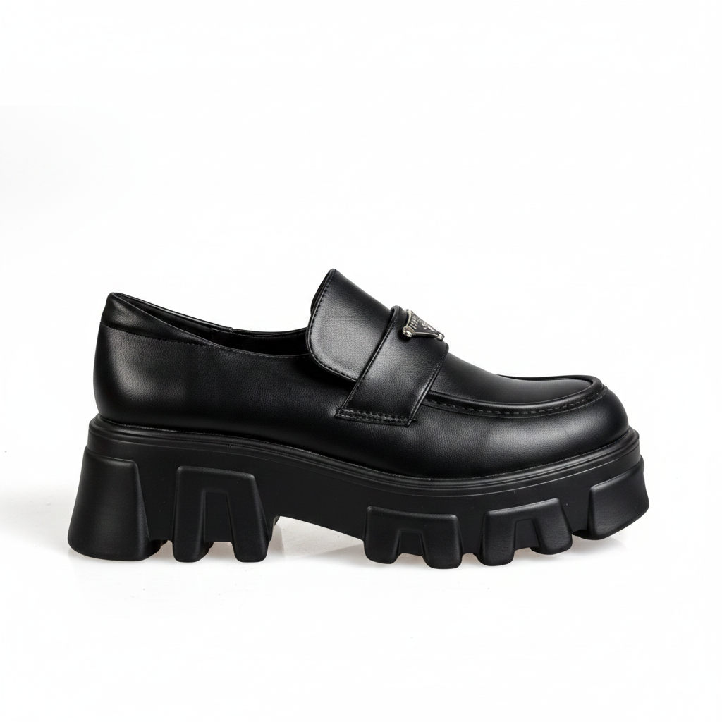 N2206-3 Mocasini eleganți cu platformă pentru femei – Negru