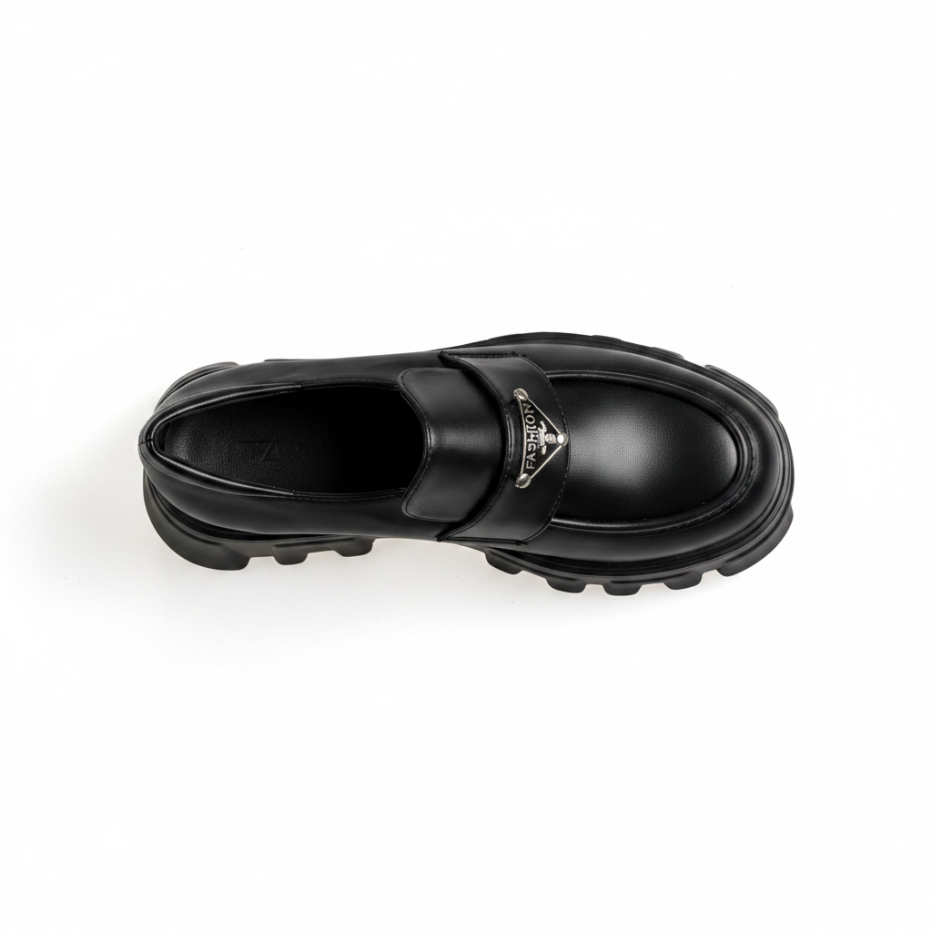 N2206-3 Mocasini eleganți cu platformă pentru femei – Negru