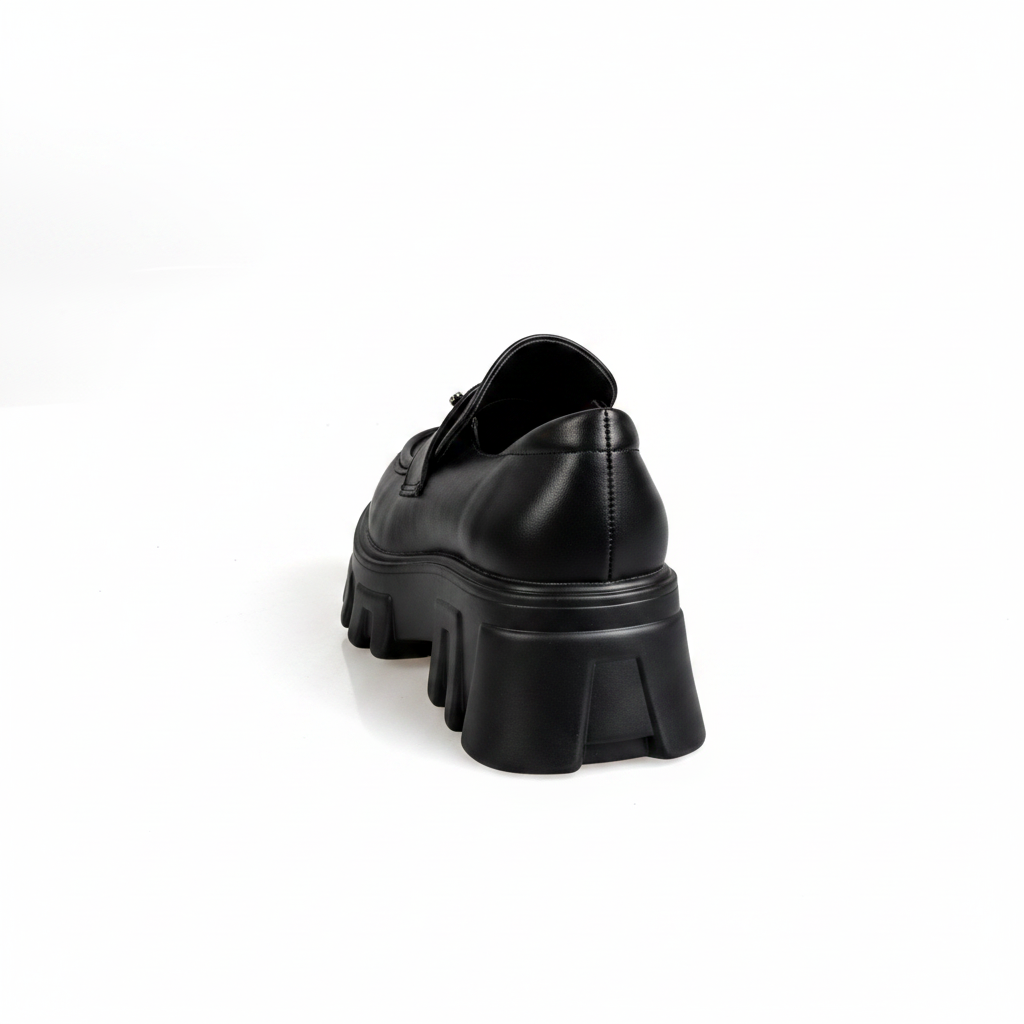 N2206-3 Women's Chic Platform Loafers - Black