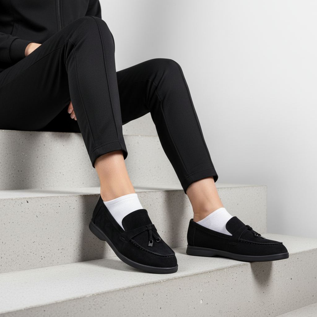 N225-1 Pantofi casual negri pentru femei