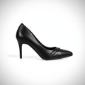N277-1 Pantofi cu toc stiletto clasici pentru femei, cu vârf ascuțit – Negru