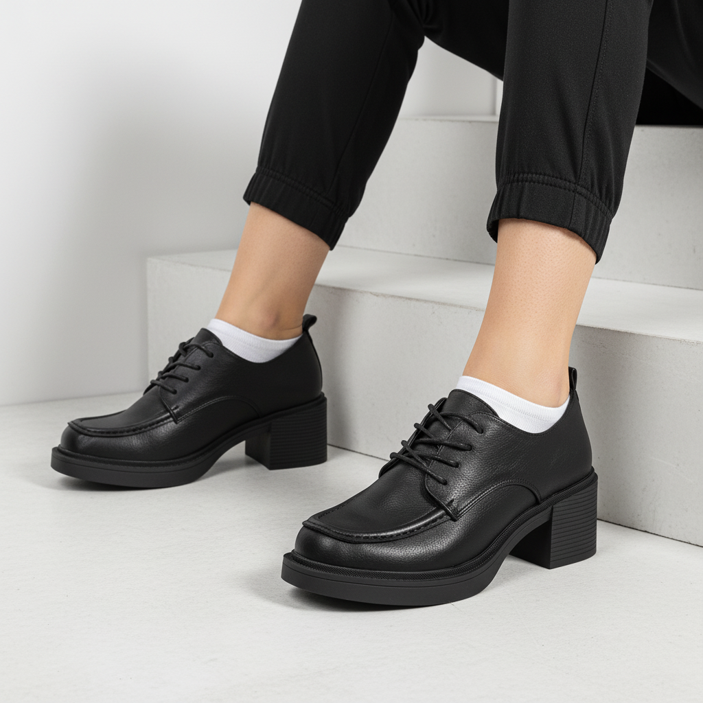 W587010 Pantofi cu toc înalt pentru femei, negri