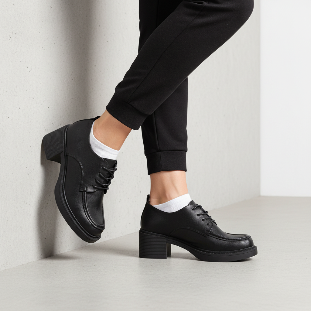 W587010 Pantofi cu toc înalt pentru femei, negri