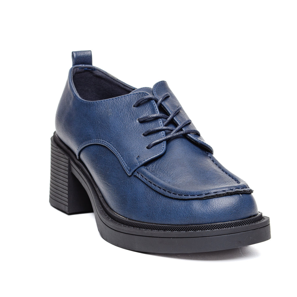 W587010 Dámské boty s vysokým podpatkem v námořnické modré barvě