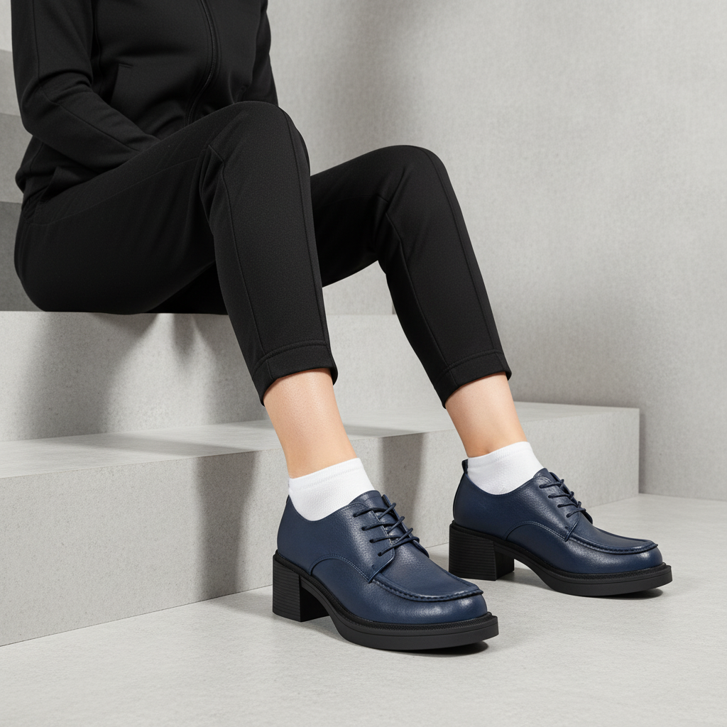 W587010 Navy női magas sarkú cipő