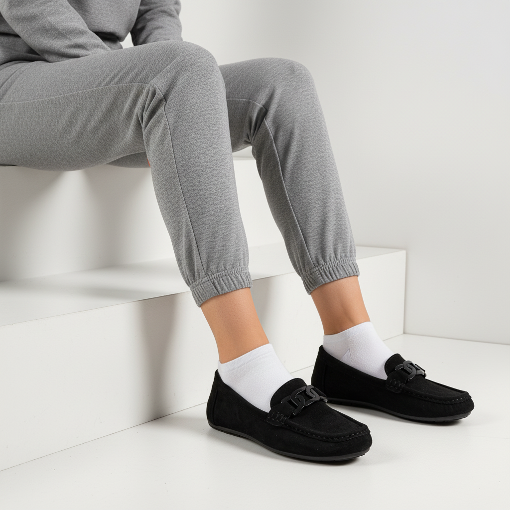 A5618-1 Černé elegantní dámské boty na každodenní nošení