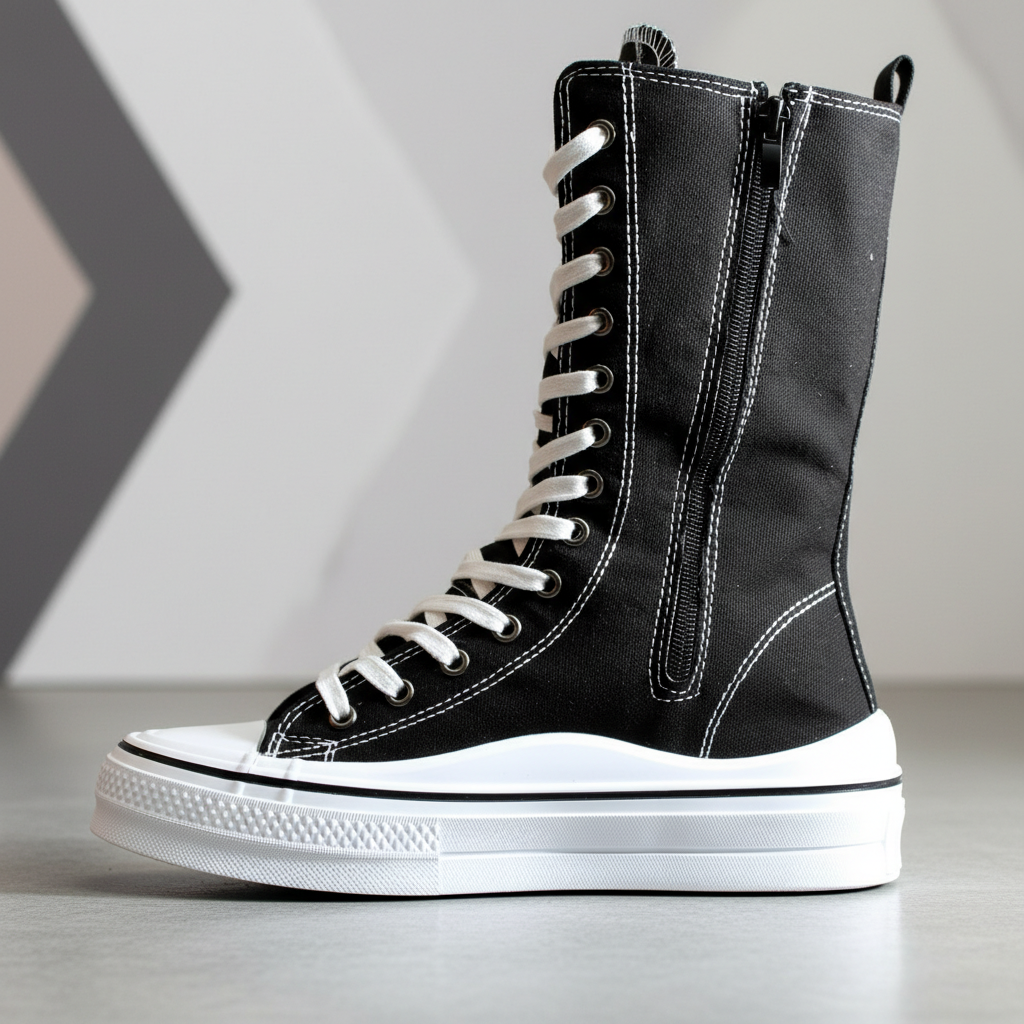 6610-7 Fekete női tornacipő