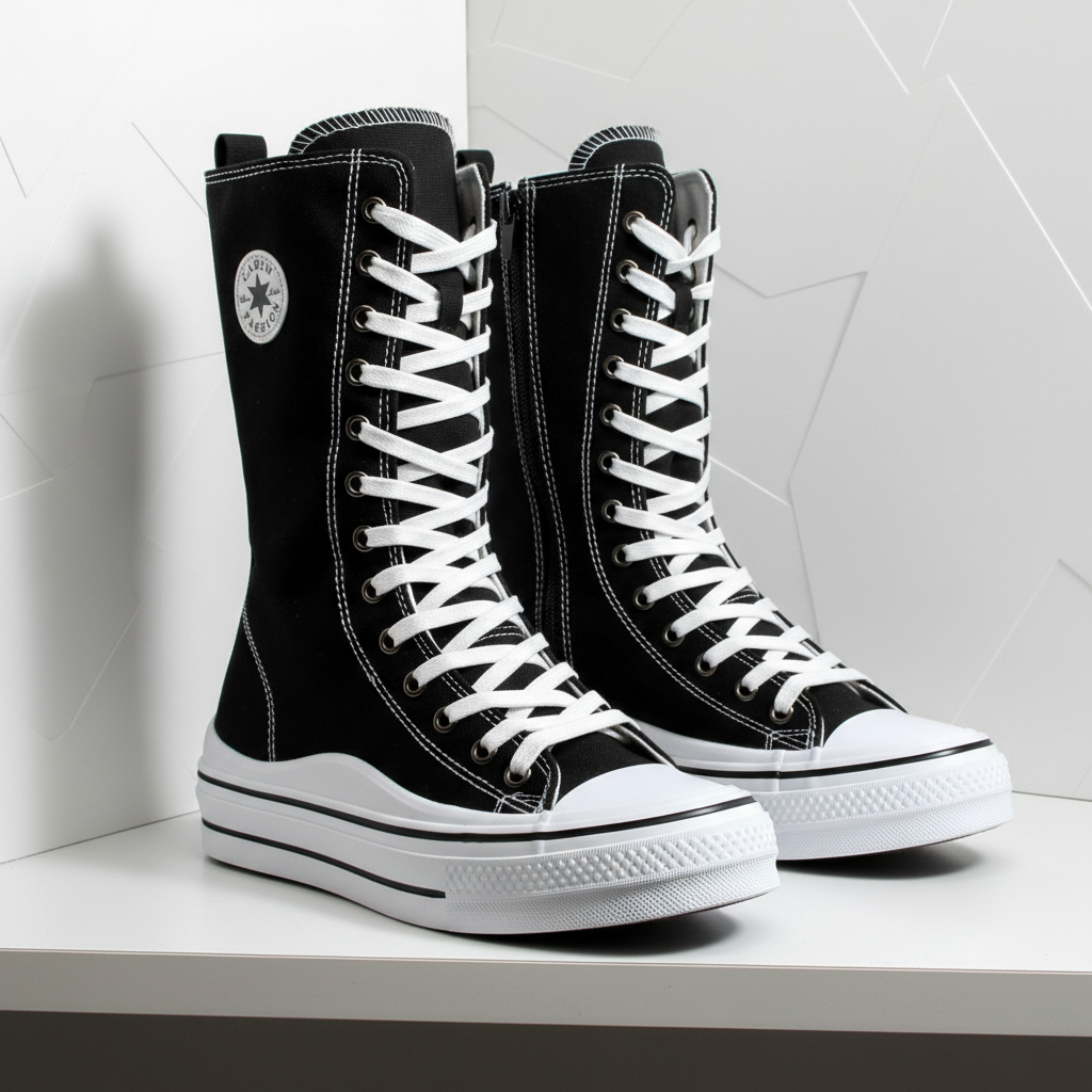 6610-7 Fekete női tornacipő